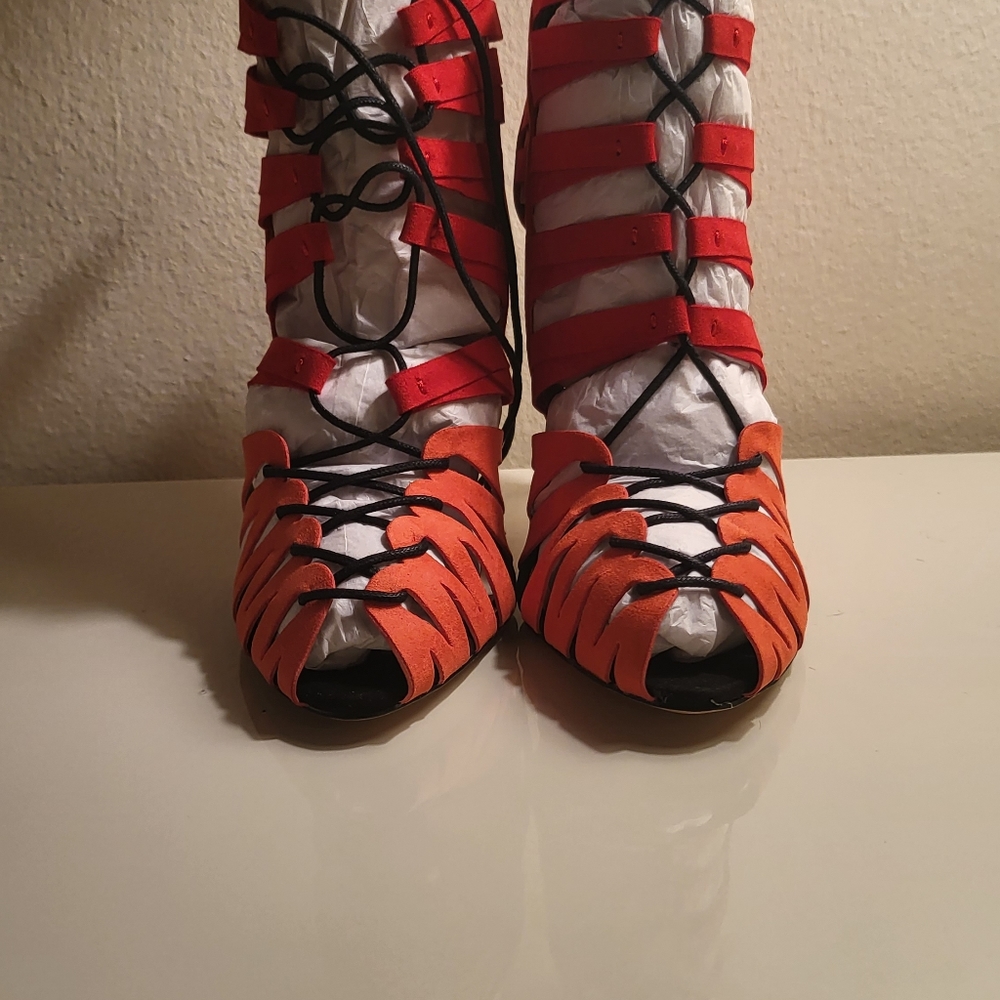 Zara heel sandals lacets size 9 - Picture 3 of 8